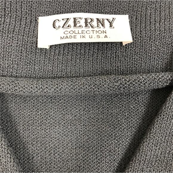 CZERNY Wool Blend Cardigan Women M Gray Elegant Feminine Classic Retro Made USA - Picture 6 of 10